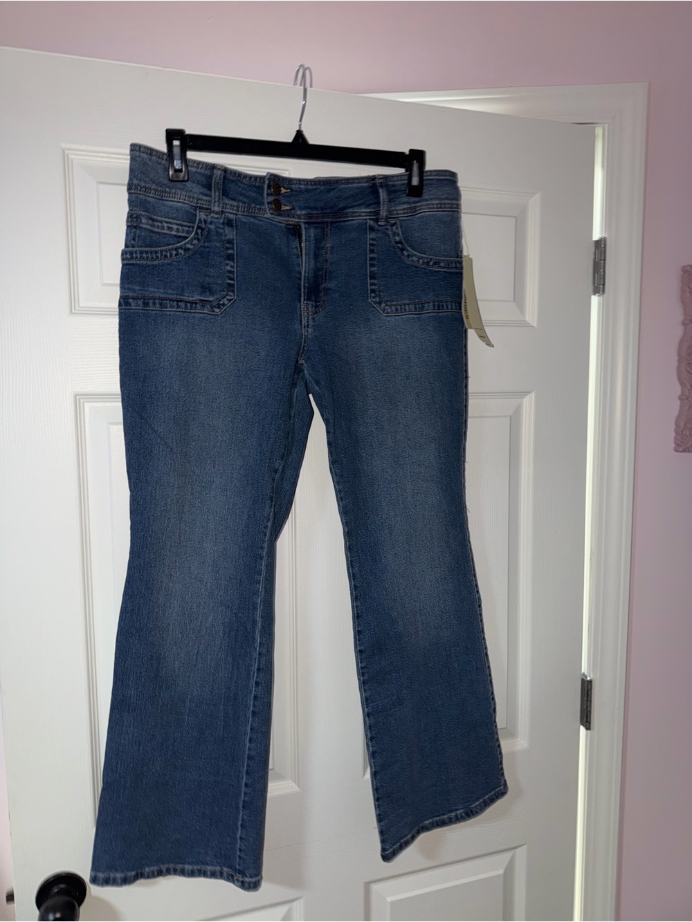 Women's Blue Flare Jeans - Picture 2 of 3